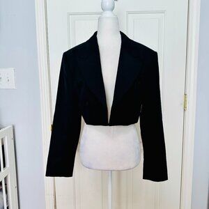 BANANA REPUBLIC WOOL BLEND OPEN  DOUBLE BREASTED CROPPED BLAZER JACKET